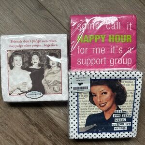 Humorous cocktail napkins lot - 20 per pack